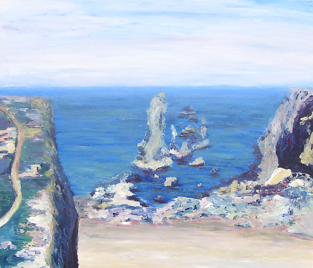 tableau en couleurs ,peinture originale vendue par l artiste,oeuvre unique,acrylique sur toile,marine,paysage de bretagne,belle ile ,valerie jouve artiste peintre,bleu,jaune,rouge,vert,violet,orange,noir,blanc