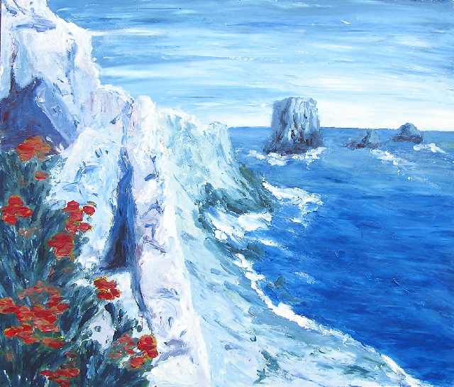 tableau en couleurs ,peinture originale vendue par l artiste,oeuvre unique,acrylique sur toile,marine,paysage de bretagne, ,valerie jouve artiste peintre,bleu,jaune,rouge,vert,violet,orange,noir,blanc