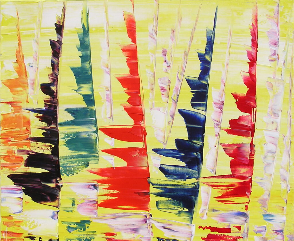 tableau en couleurs ,marine avec une régate de voiliers,peinture originale vendue par l artiste,oeuvre unique,acrylique sur toile,art abstrait,valerie jouve artiste peintre,bleu,jaune,rouge,vert,violet,orange,noir,blanc