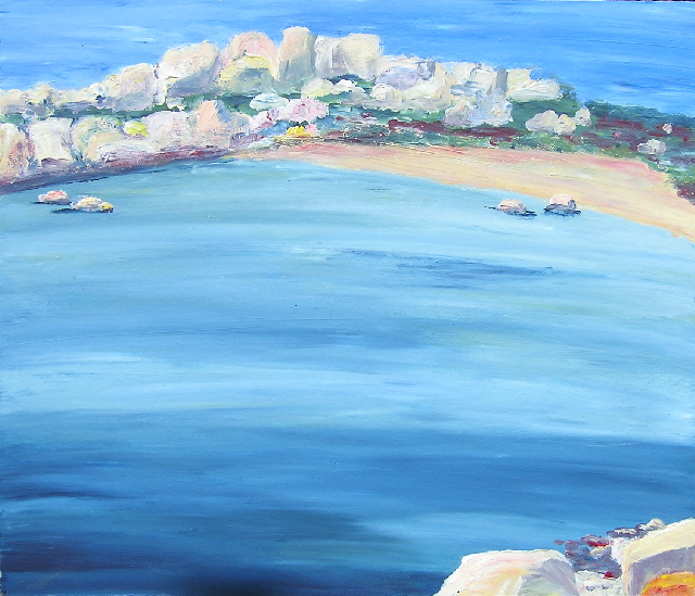 tableau en couleurs ,peinture originale vendue par l artiste,oeuvre unique,acrylique sur toile,marine,paysage de corse, ,valerie jouve artiste peintre,bleu,jaune,rouge,vert,violet,orange,noir,blanc