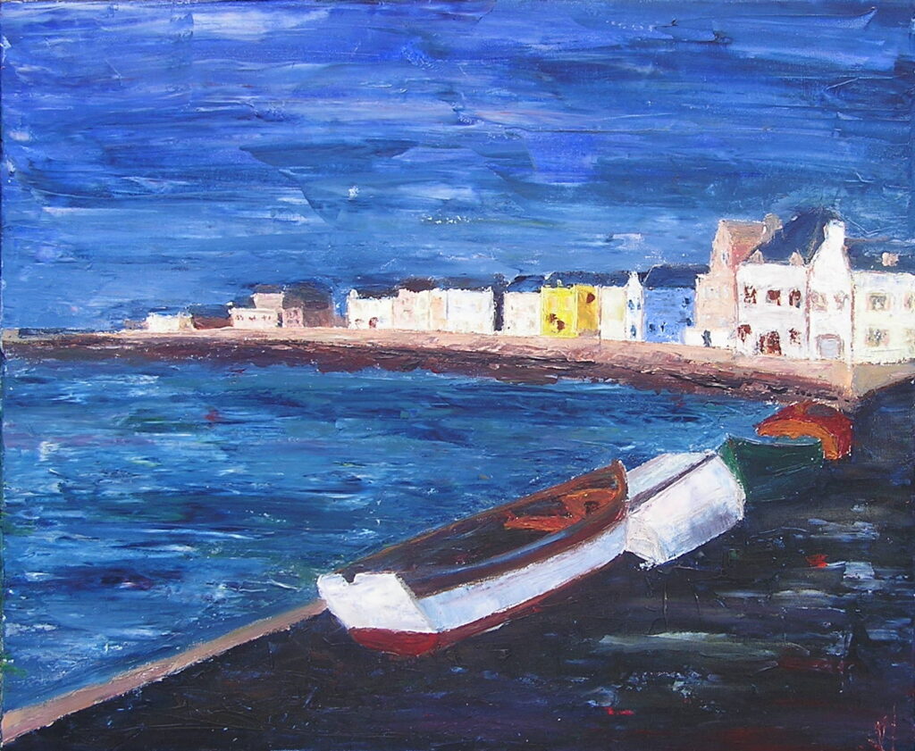 tableau en couleurs ,peinture originale vendue par l artiste,oeuvre unique,acrylique sur toile,marine,paysage de bretagne, ,valerie jouve artiste peintre,bleu,jaune,rouge,vert,violet,orange,noir,blanc