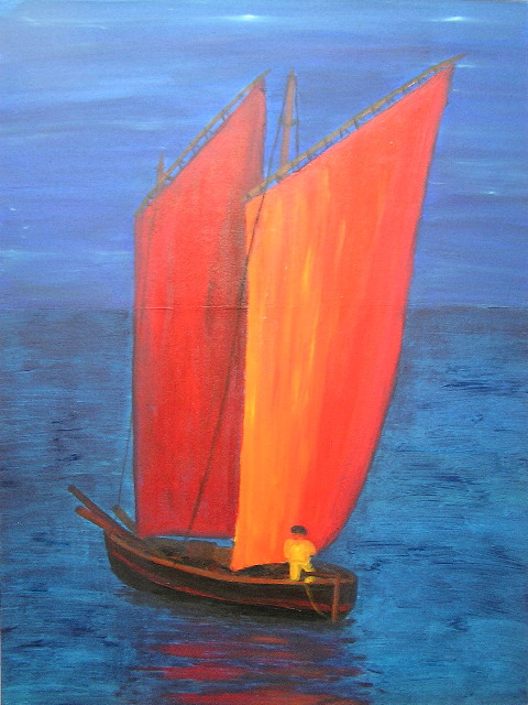 tableau avec des bateaux en couleurs ,marine, régate de voiliers,peinture originale vendue par l artiste,oeuvre unique,acrylique sur toile,art ,valerie jouve artiste peintre,bleu,jaune,rouge,vert,violet,orange,noir,blanc