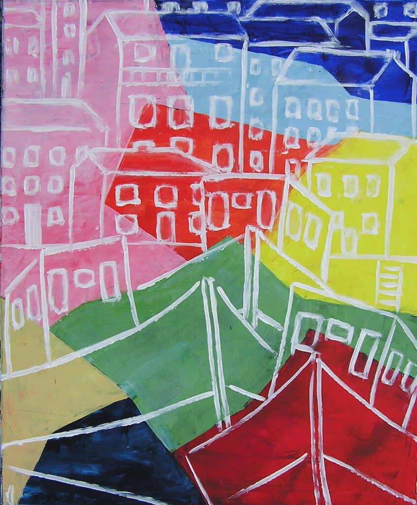 tableau avec des bateaux en couleurs ,marine, régate de voiliers,peinture originale vendue par l artiste,oeuvre unique,acrylique sur toile,art ,valerie jouve artiste peintre,bleu,jaune,rouge,vert,violet,orange,noir,blanc