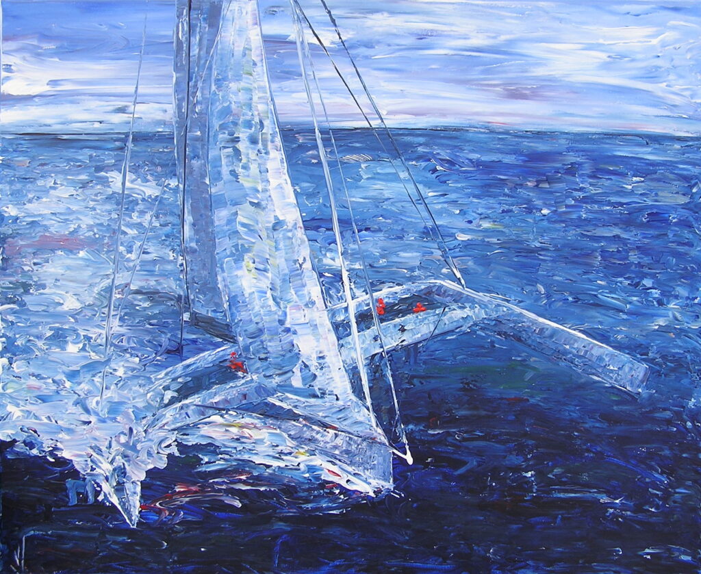 tableau avec des bateaux en couleurs ,marine, régate de voiliers,peinture originale vendue par l artiste,oeuvre unique,acrylique sur toile,art ,valerie jouve artiste peintre,bleu,jaune,rouge,vert,violet,orange,noir,blanc