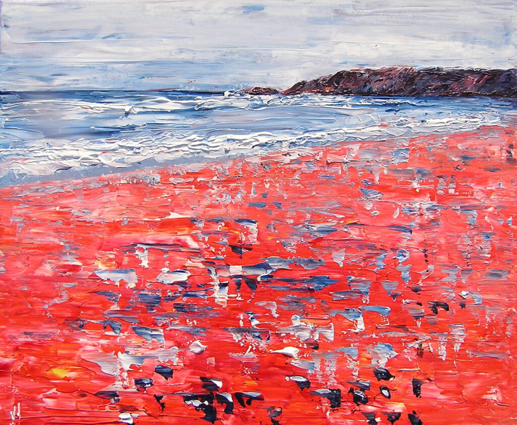 tableau en couleurs ,peinture originale vendue par l artiste,oeuvre unique,acrylique sur toile,marine,paysage de bretagne, ,valerie jouve artiste peintre,bleu,jaune,rouge,vert,violet,orange,noir,blanc