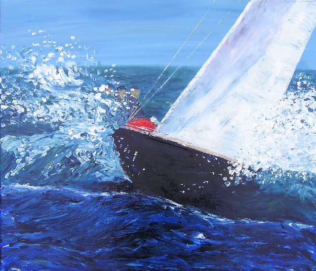 tableau avec des bateaux en couleurs ,marine, régate de voiliers,peinture originale vendue par l artiste,oeuvre unique,acrylique sur toile,art ,valerie jouve artiste peintre,bleu,jaune,rouge,vert,violet,orange,noir,blanc