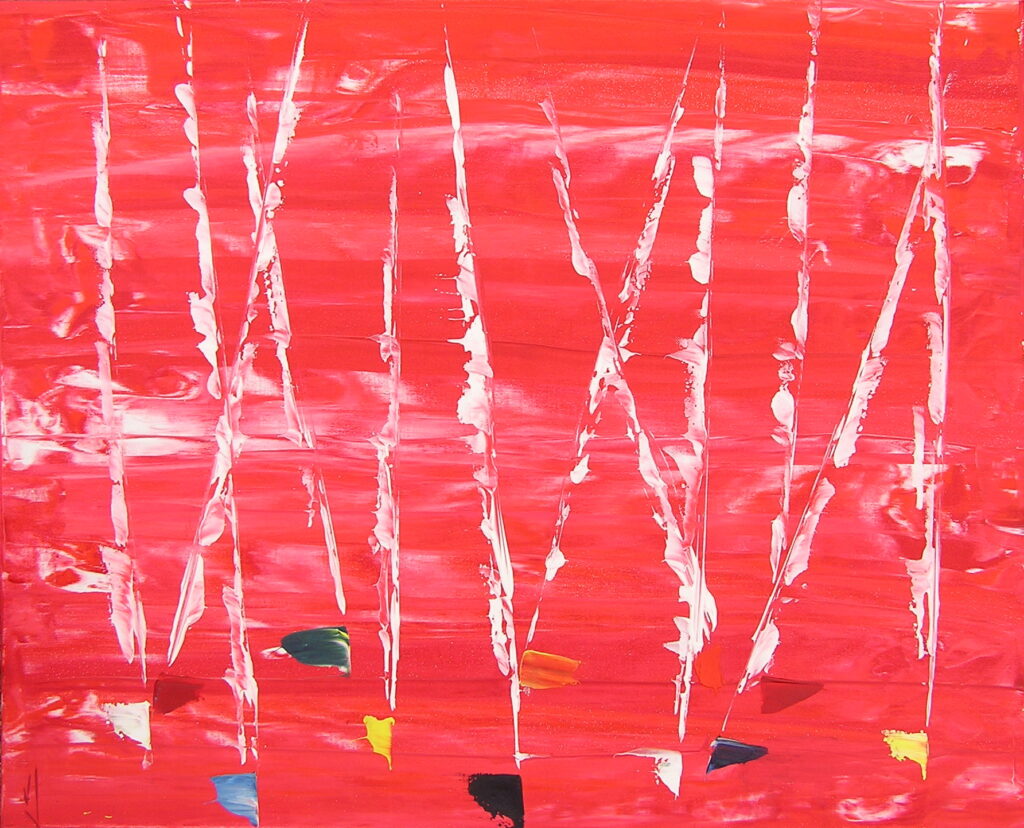 tableau en couleurs ,marine avec une régate de voiliers,peinture originale vendue par l artiste,oeuvre unique,acrylique sur toile,art abstrait,valerie jouve artiste peintre,bleu,jaune,rouge,vert,violet,orange,noir,blanc