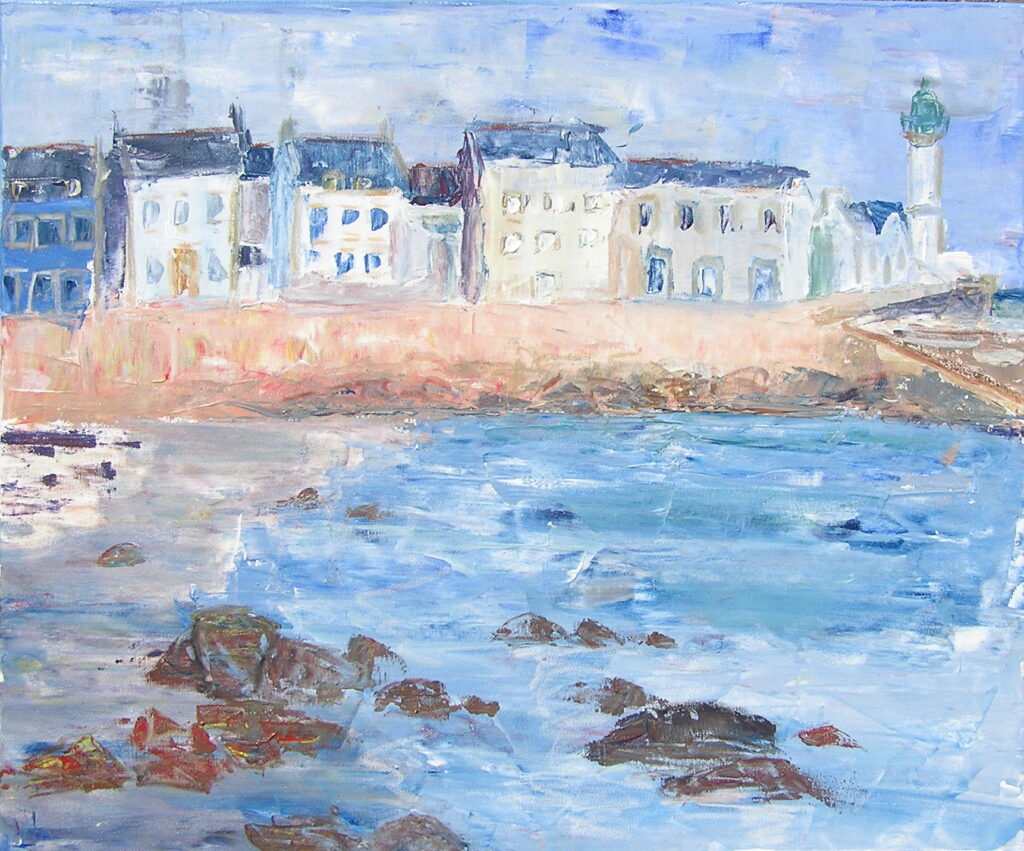 tableau en couleurs ,peinture originale vendue par l artiste,oeuvre unique,acrylique sur toile,marine,paysage de bretagne, ,valerie jouve artiste peintre,bleu,jaune,rouge,vert,violet,orange,noir,blanc