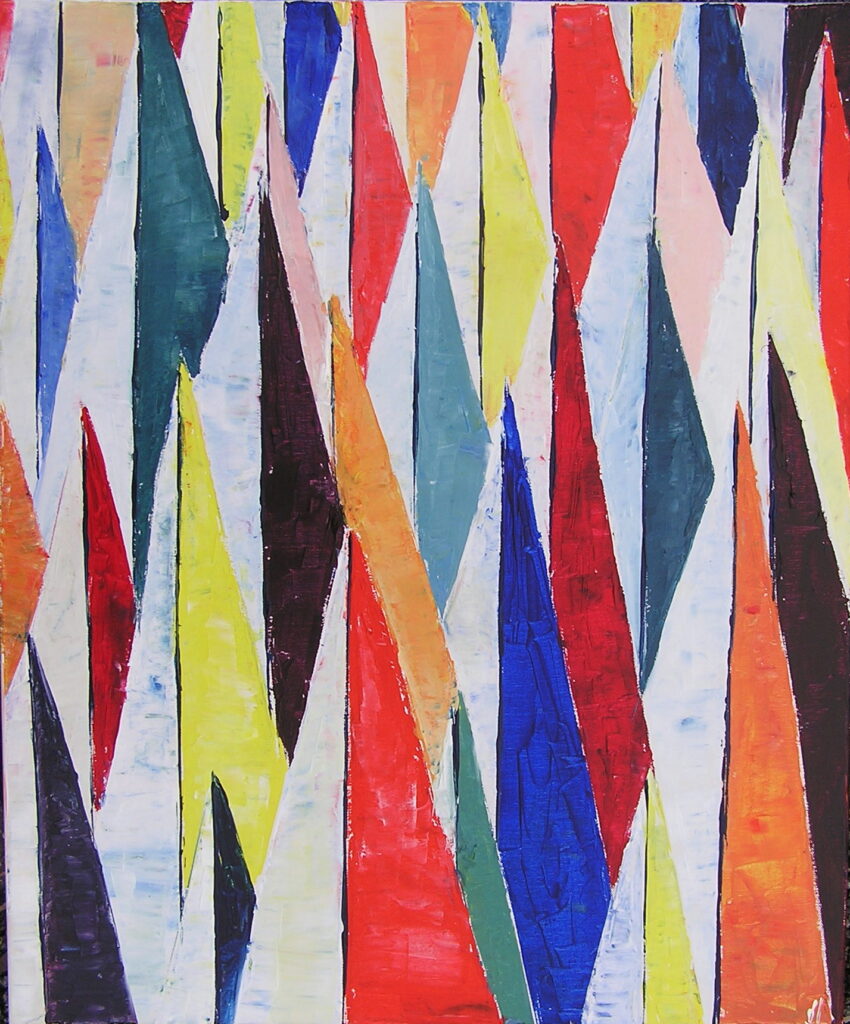 tableau en couleurs ,marine avec une régate de voiliers,peinture originale vendue par l artiste,oeuvre unique,acrylique sur toile,art abstrait,valerie jouve artiste peintre,bleu,jaune,rouge,vert,violet,orange,noir,blanc