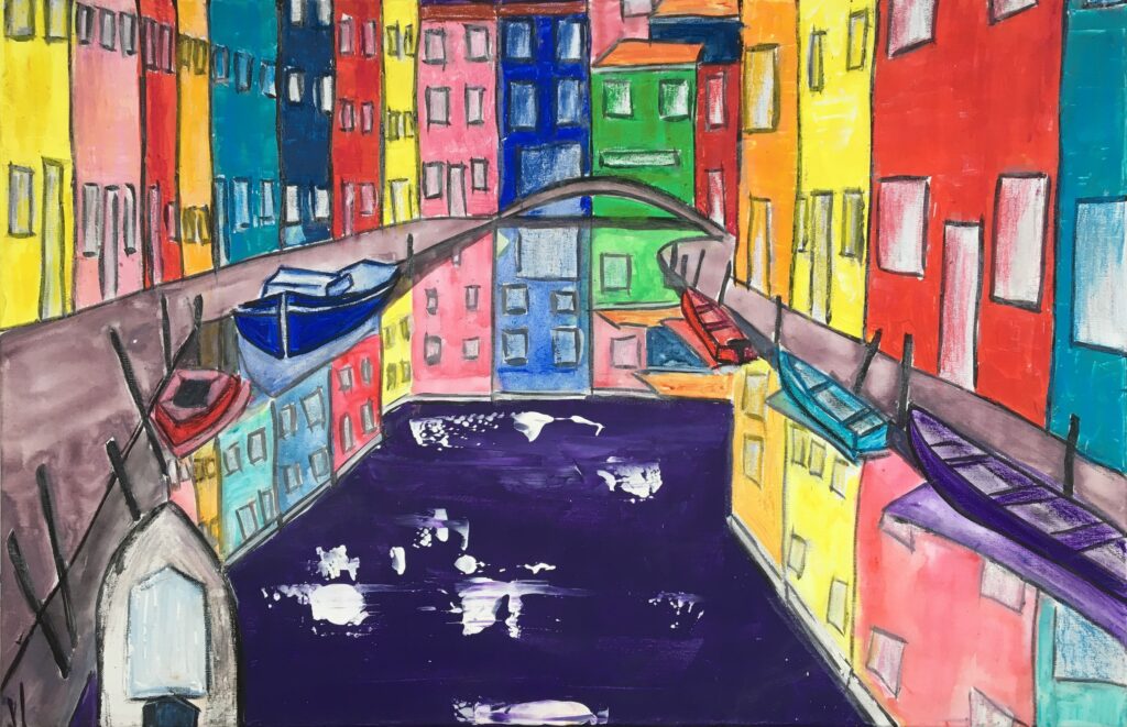 tableau en couleurs ,peinture originale vendue par l artiste,oeuvre unique,acrylique sur toile,marine,paysage de bretagne, ,valerie jouve artiste peintre,bleu,jaune,rouge,vert,violet,orange,noir,blanc