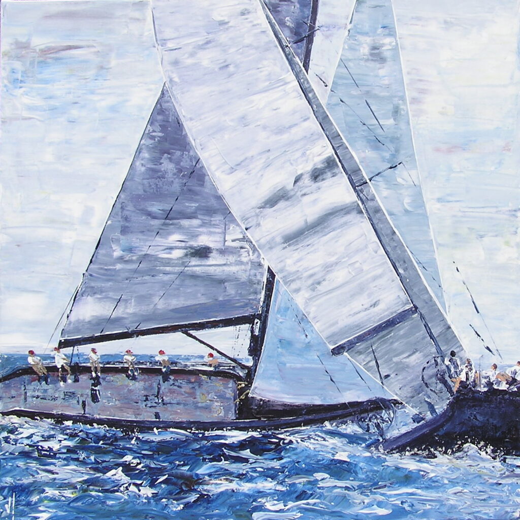 tableau avec des bateaux en couleurs ,marine, régate de voiliers,peinture originale vendue par l artiste,oeuvre unique,acrylique sur toile,art ,valerie jouve artiste peintre,bleu,jaune,rouge,vert,violet,orange,noir,blanc