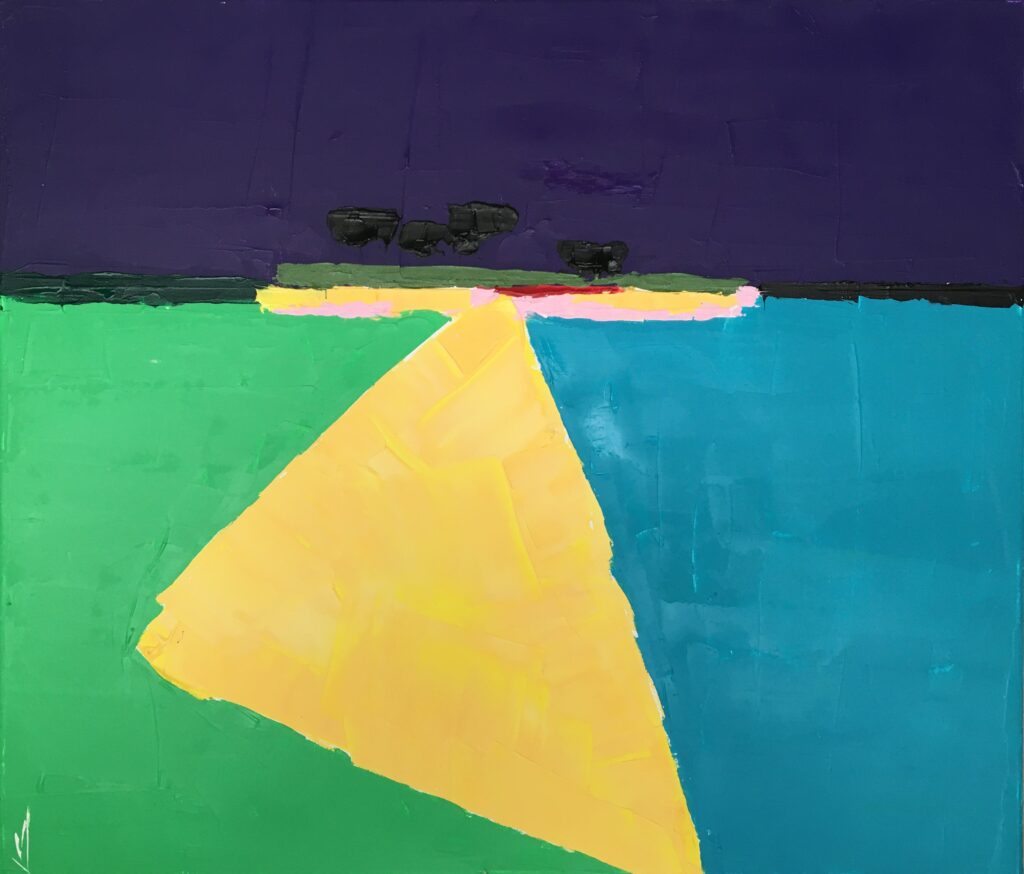 tableau en couleurs ,peinture originale vendue par l artiste,oeuvre unique,acrylique sur toile,marine,paysage de bretagne, golfe du morbihan,valerie jouve artiste peintre,bleu,jaune,rouge,vert,violet,orange,noir,blanc