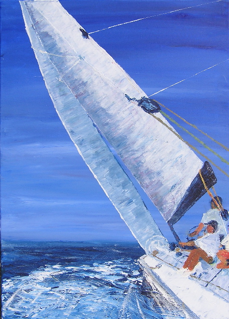 tableau avec des bateaux en couleurs ,marine, régate de voiliers,peinture originale vendue par l artiste,oeuvre unique,acrylique sur toile,art ,valerie jouve artiste peintre,bleu,jaune,rouge,vert,violet,orange,noir,blanc