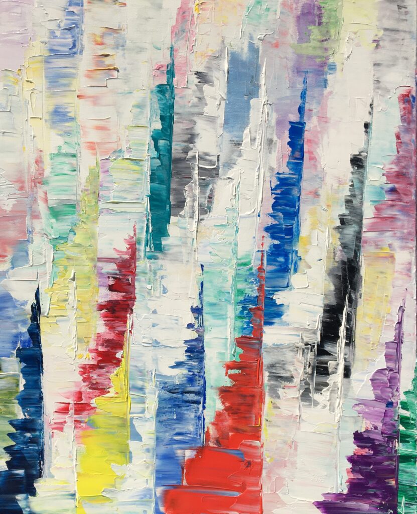 tableau en couleurs ,peinture originale vendue par l artiste,oeuvre unique,acrylique sur toile,marine, art abstrait,abstraction,tableau abstrait,,valerie jouve artiste peintre,bleu,jaune,rouge,vert,violet,orange,noir,blanc